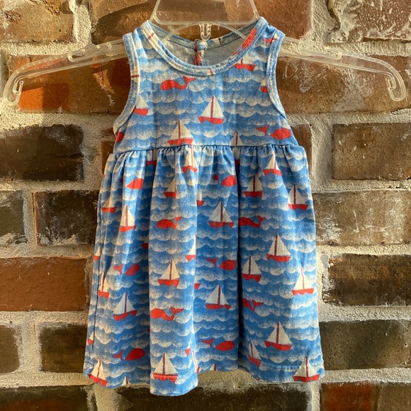 Sailboat Sleeveless Organic Cotton Dress 6M Made in Brooklyn USA - Picture 2 of 9